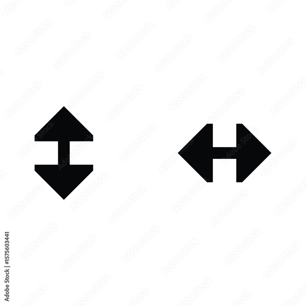 Vertical and Horizontal Arrows Resize Icon Set Vertical and Horizontal Arrows Resize Icon Set