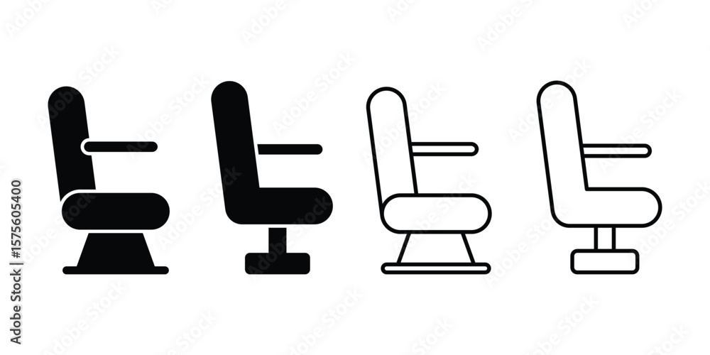 Fototapeta premium Airplane seats icon set. plane seat glyph and outline icon. illustration, logo sign symbol pictogram template, for ui or ux isolated on white background.