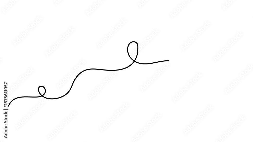 Scribbly stroke one line art animation, hand drawn wavy curly dividing element continuous drawing contour motion. Twiddle swirl separator curve strip with volutes and tendril outline video. 4k Scribbly stroke one line art animation, hand drawn wavy curly dividing element continuous drawing contour motion. Twiddle swirl separator curve strip with volutes and tendril outline video. 4k