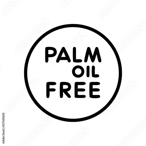 Icon with text saying "Palm Oil Free" on transparent background  