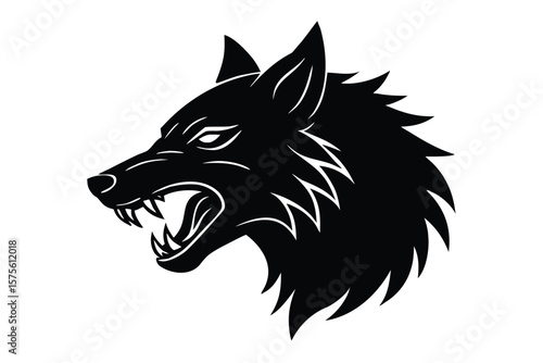 werewolf howling vector icon