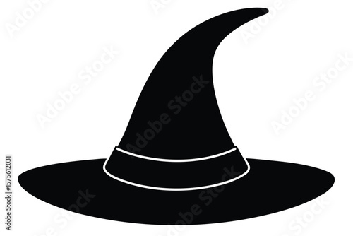 witch hat silhouette vector icon