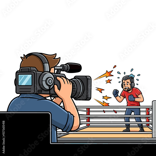 Boxing match being filmed