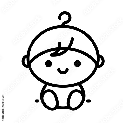 Adorable Baby Illustration: Cute Infant Vector Graphic