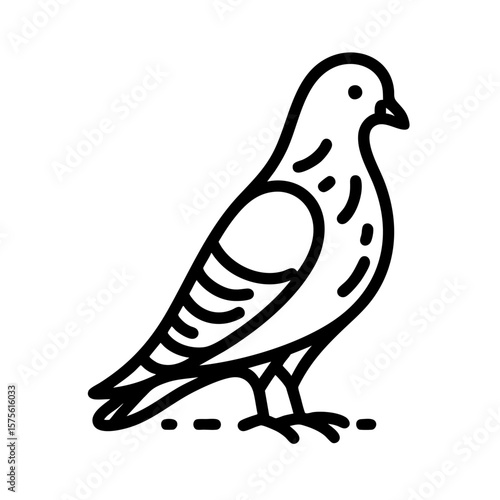 Elegant Line Art Pigeon: A Symbol of Peace