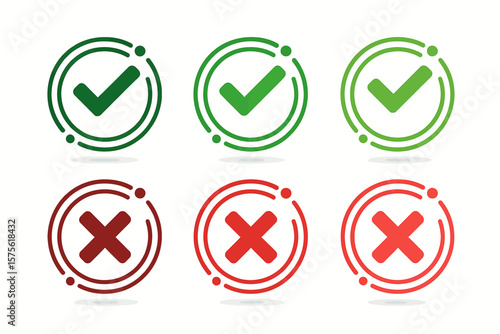 Free Download Vector Collection of check mark cross and tick icon design - GFXLoad