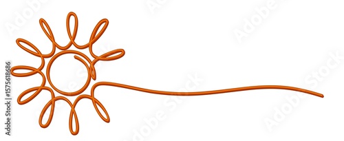One line sun stylized symbol.