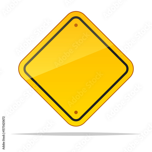 Free Download Blank yellow road sign vector isolated illustration - GFXLoad