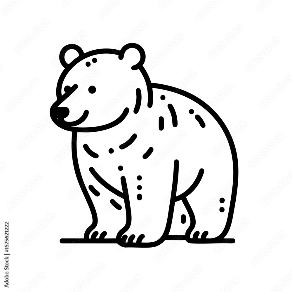 Fototapeta premium Adorable Polar Bear Cub Illustration
