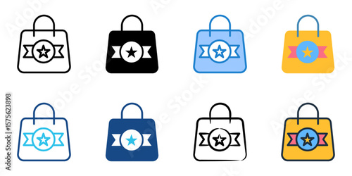 Loyalty program icon set multiple style collection 
