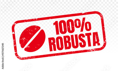 100% robusta coffee stamp for icon, logo, label, seal, tag, sign, symbol, badge, sticker, emblem, banner, badges, labels. Premium coffee blend vector illustration
