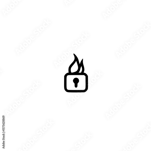 Burning Padlock Symbolizing Broken Security Failed Protection and Emotional Breakdown Concept