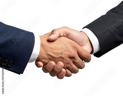 交渉成立の握手を交わすビジネスマン・信頼と成功のビジネスシーン