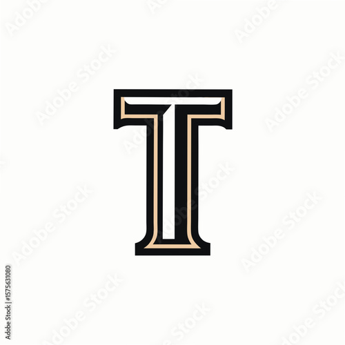 T letter on white background