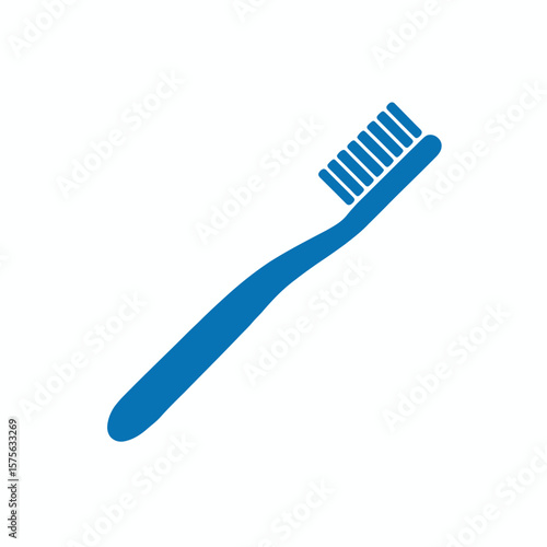 Simple blue toothbrush icon on a clean white background for dental hygiene
