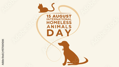 Celebrate international homeless animals day on august 15th with a heartwarming illustration of a dog and cat