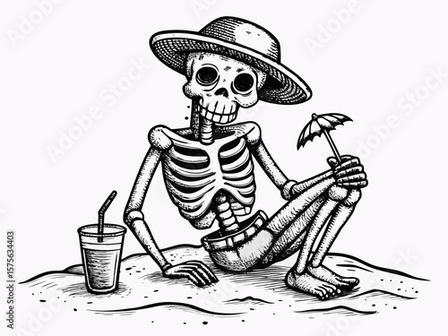skull drinking mocktail
