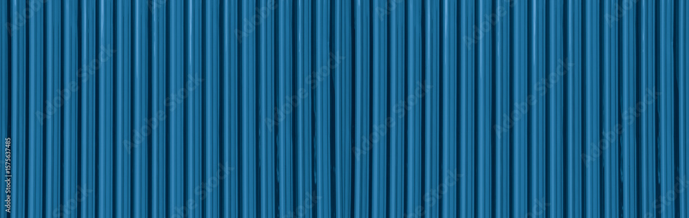 Obraz premium Metal roof blue corrugated iron sheet aluminium steel background wall panel tile construction siding building line pattern texture seamless architecture plate frame container floor backdrop