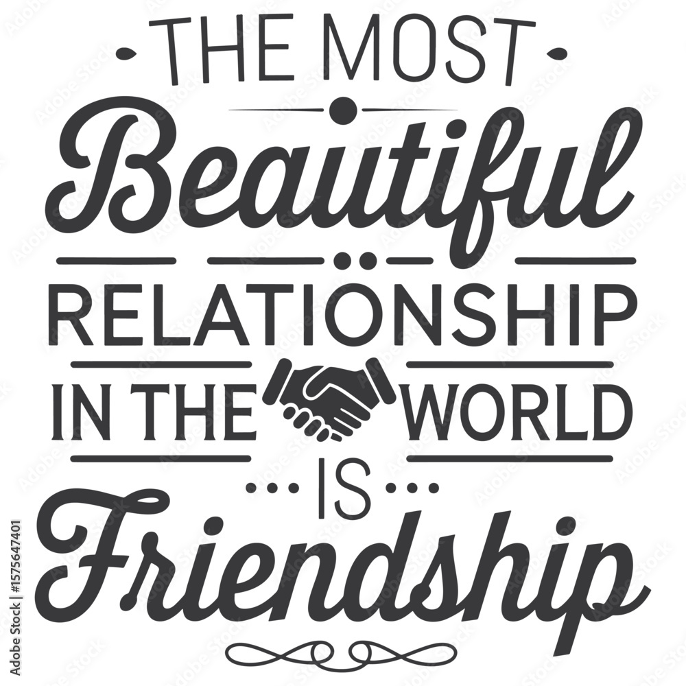Obraz premium Happy Friendship Day Hand Lettering Typography Design