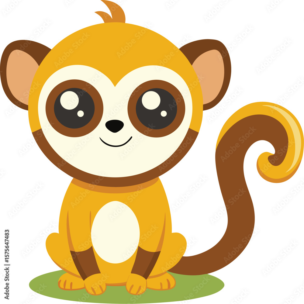 Obraz premium Adorable Baby Monkey Vector Design 