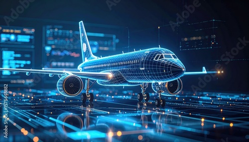 Digital airplane on a tech runway