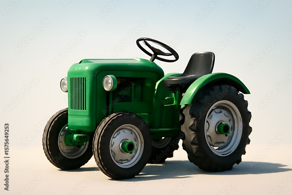 Obraz premium Mini tractor white background