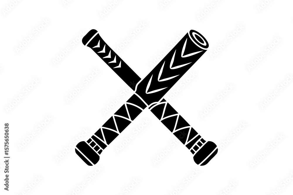Obraz premium Baton icon silhouette vector illustration