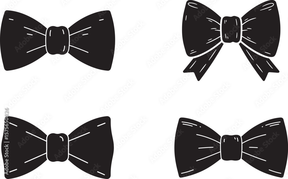 Bow Ties Silhouette Set