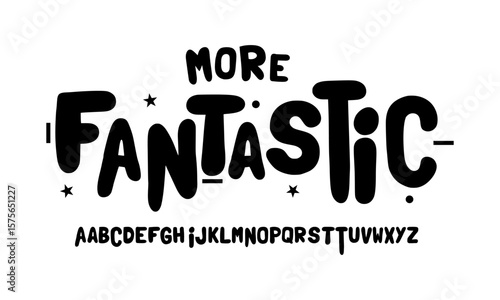 Playful cartoon Font, funky typeface for joyful brings life designs like children's artwork, birthday invitations, playful branding, and carnival