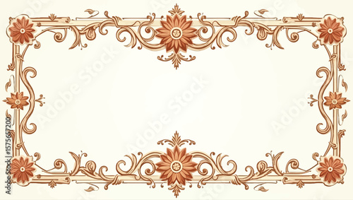 Filipino folk art yakan cloth seam vector, Traditional textile pattern with intricate geometric design featuring brown, blue and tan colors creating a seamless border