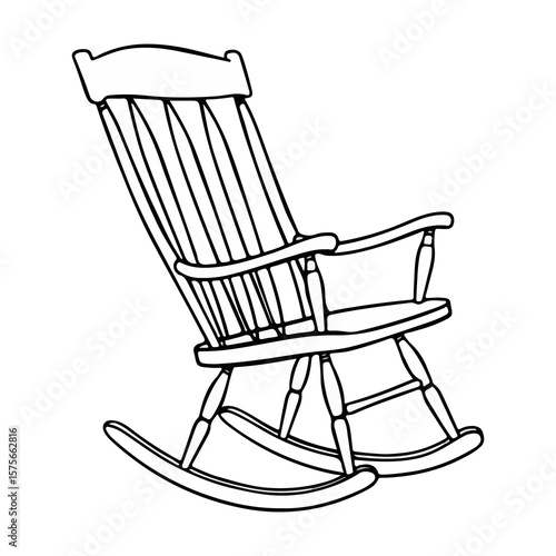 rocking chair sketch vector illustration isolated on white background ai generated