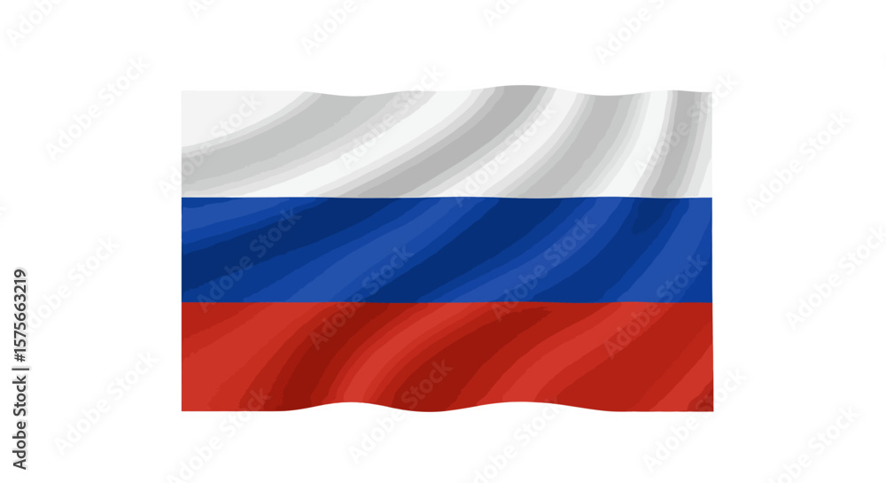 Fototapeta premium Russian flag rendered with a stylized wavy effect