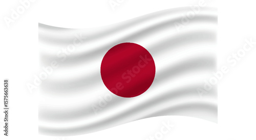 A digitally rendered waving flag of Japan
