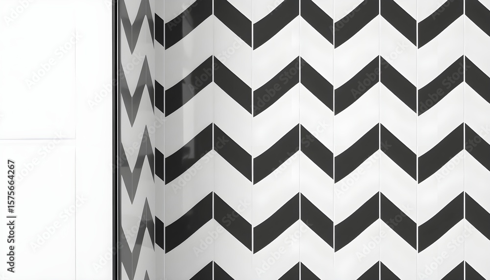 custom made wallpaper toronto digitalModern chevron tile design interior space wall art minimalist style close-up view