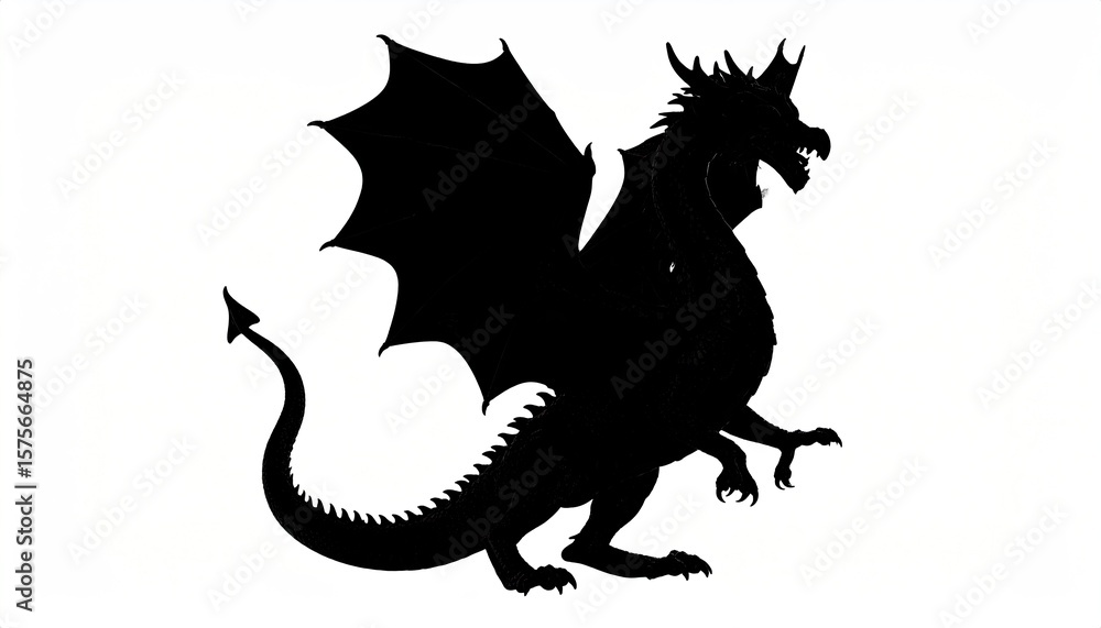 Fototapeta premium Dragon silhouette