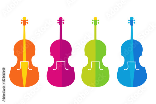 set of Cello icon silhouette vector illustration