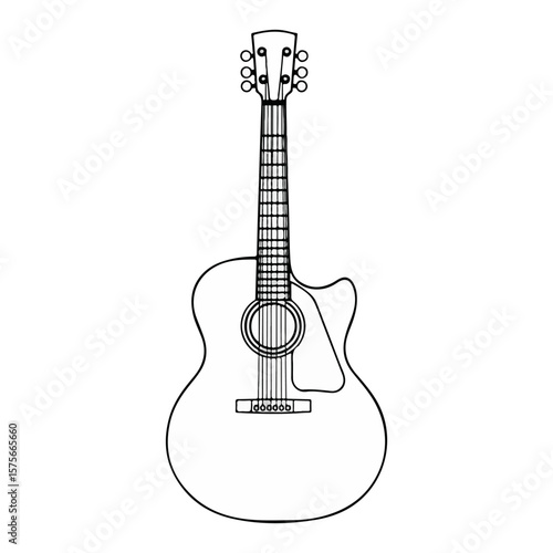 guitar sketch vector illustration isolated on white background ai generated