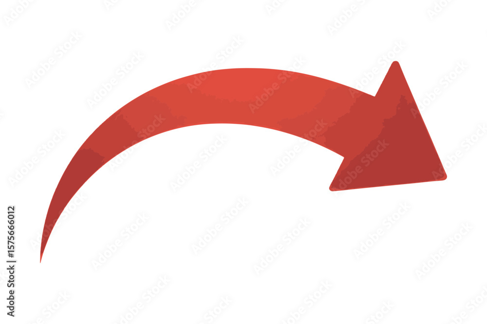 Red Curved Right Arrow for Forward, Next, or Download Icon Red Curved Right Arrow for Forward, Next, or Download Icon