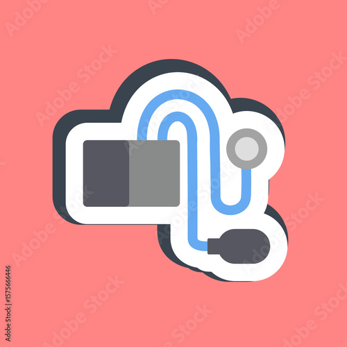 Sticker tensimeter. Health and medical ecements.