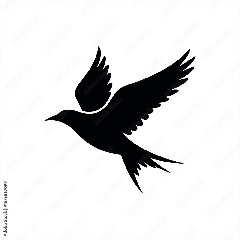 Obraz premium vector illustration of a flying bird