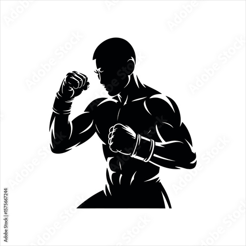 boxer silhouette vector