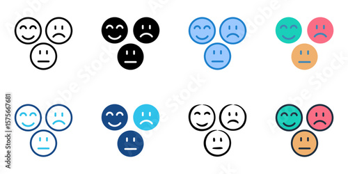 Customer experience icon set multiple style collection 
