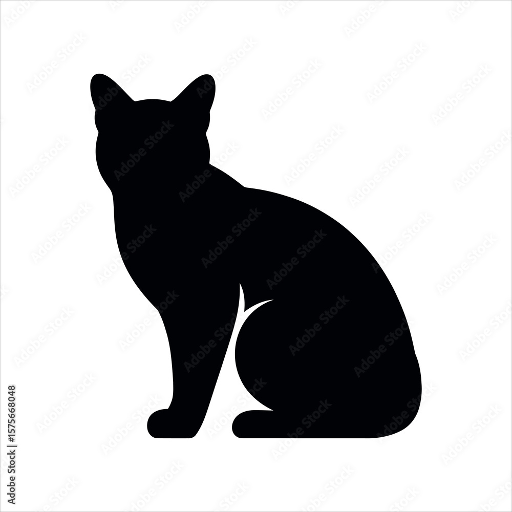 Obraz premium black cat silhouette vector design