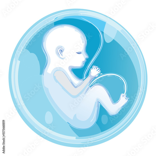 Light Blue Fetus in Amniotic Sac