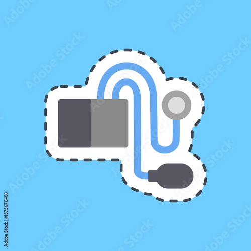 Cutting line sticker tensimeter. Health and medical ecements.