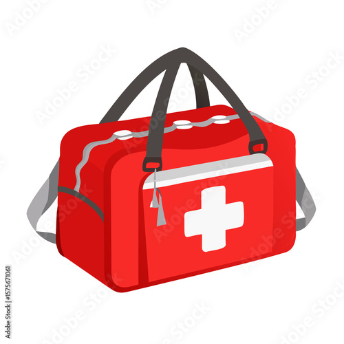 red first aid kit isolated