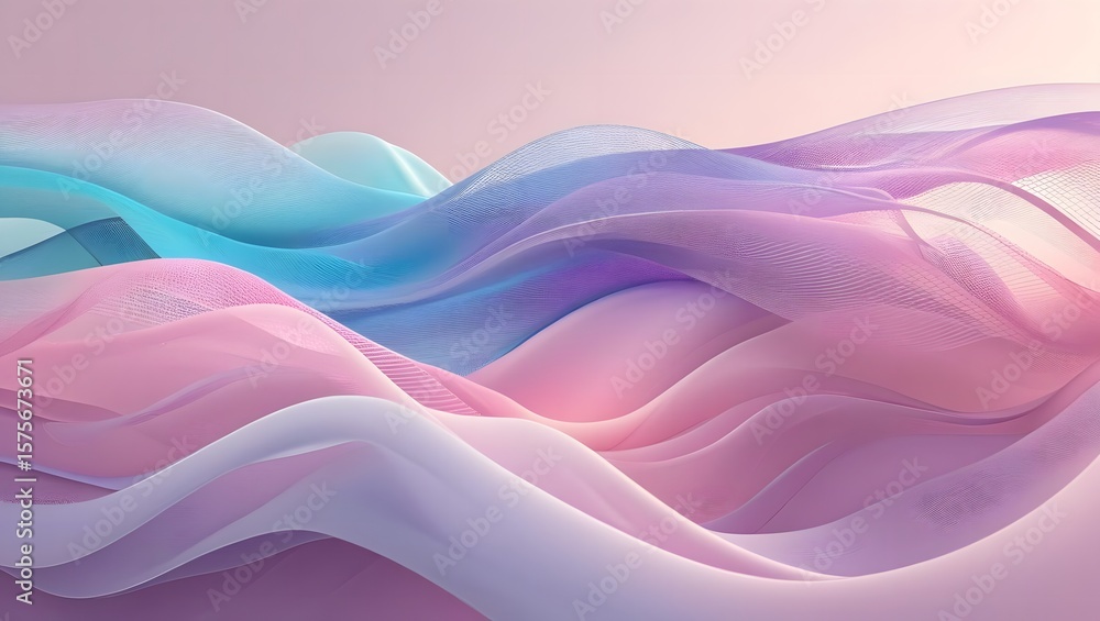 Obraz premium Abstract Pastel Waves Background with Soft Light and Subtle Texture Gradient