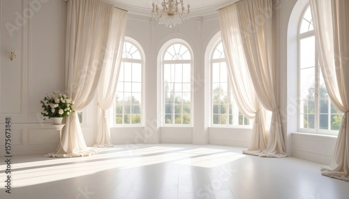 Elegant room with large windows