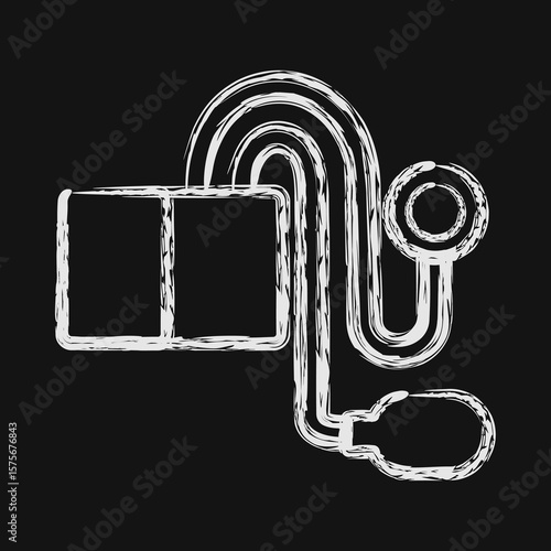 Icon tensimeter. Medical elements. Icon in chalk style.