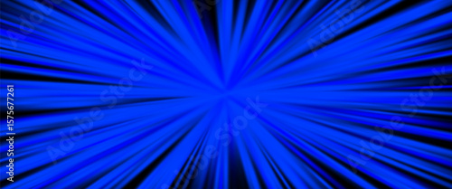 Explosive blue light rays, radiate lines burst effect. Sunburst beams, dynamic streaks background for speed power sport, dynamic space BG, sci-fi technology, comic manga art. Vector illustration